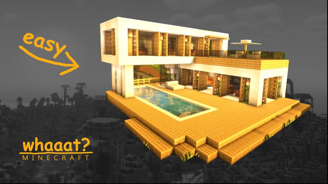 Minecraft ёяпа Modern Pool House Tutorial Youtube