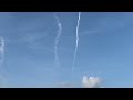 rockets across the sky in israel