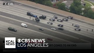 91 freeway partially reopens as pursuit suspect standoff comes to an end