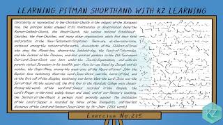 Exercise No.215 @ 80 WPM - Pitman Shorthand Dictation - KZ Learning