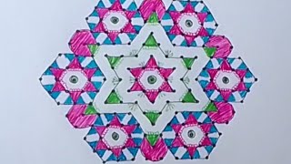 15-8 middle dots beautifull diwali rangoli kolam/#rangoli muggulu/#sankranti muggulu/#easy kolam