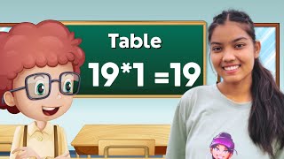 19x1=19 Multiplication, Table of Nineteen Tables Song Multiplication Time of tables - MathsTables