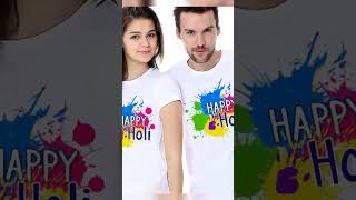 SKYTRENDS Holi t-Shirt for Family|Regular |Dry fit|Happy Holi Printed| Half Sleeves t-Shirt