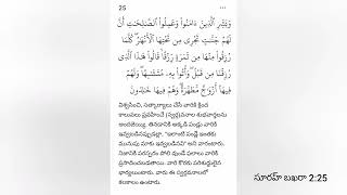 Telugu Quran || Surah Baqara 2: 25