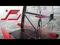 iFLY15 Foiling in 25 knots of wind during SailGP Cowes // Hydrofoil Catamaran