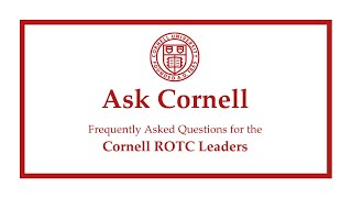 Ask Cornell: Reserve Officer Training Corps (ROTC) Leaders