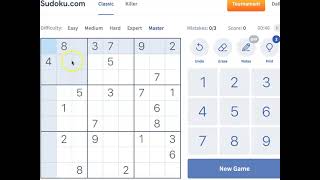 How to Beat Sudoku.com Master ("Evil") level EVERY TIME