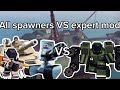 All spawners VS expert mode roblox tower defense x