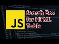 Javascript Tutorial: How to Search or Filter HTML Table