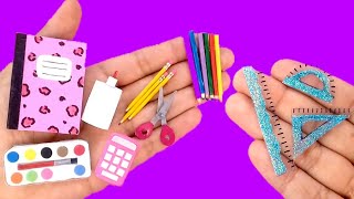 8 DIY Miniature school supplies | How to make miniature school supplies