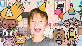 Justin from LANKYBOX has birthday party | Toca Life Stories | Toca Life World | Toca Boca
