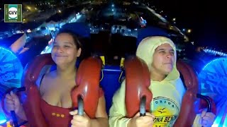 Donβt pass out Slingshot Rides | nip slip | big boobs | sexy couple