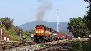 Unique Common Rail Diesel (CReDI) loco pulls out with a loaded BCNA rake from Kulem!