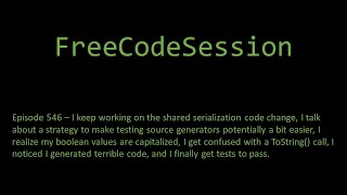 FreeCodeSession - Episode 546