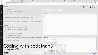 Codewars 7 kyu Target Date Javascript