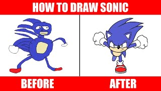 How To Draw Sonic From Sonic The Hedgehog Running Tutorial