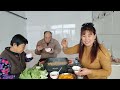 改善伙食吃烤肉，猪五花肉卷着生菜吃嘎嘎香，老公又没吃着呵呵 烤肉 农村美食记录生活