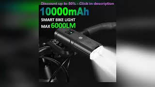 NEWBOLER Smart Bicycle Light Front 10000mAh Bike Light 6000Lumen Waterproof  USB Charging MTB Roa