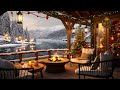 christmas jazz instrumental music with crackling fireplace 🎄 cozy christmas coffee shop ambience