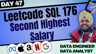 Leetcode 176 - Second Highest Salary🔥 | 50 Days Challenge | Data Analyst ✅