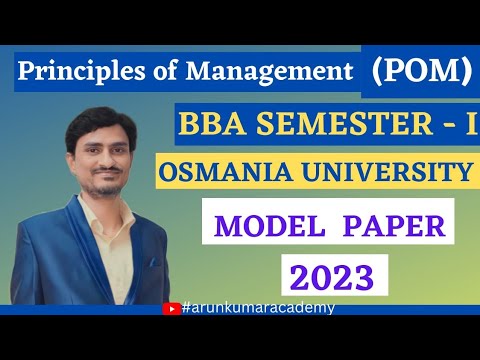 Principles Of Management |Model Question Paper | 2023| BBA Semester-1 ...