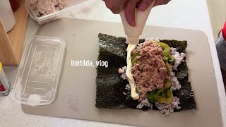 korean vlog:Everything is delicious these days,🌯a short daily life of eating cucumber tuna kimbap