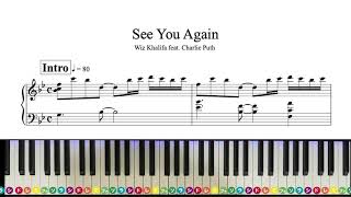 「See You Again」Wiz Khalifa (feat. Charlie Puth) 【初心者向け楽譜ありデモ演奏】レベル☆☆☆☆