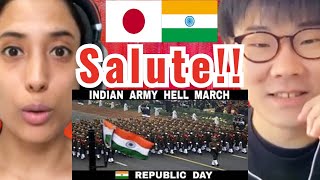 Indian Army Hell March || 2022 || India's Republic Day Parade || Debdut YouTube reaction by Japanese