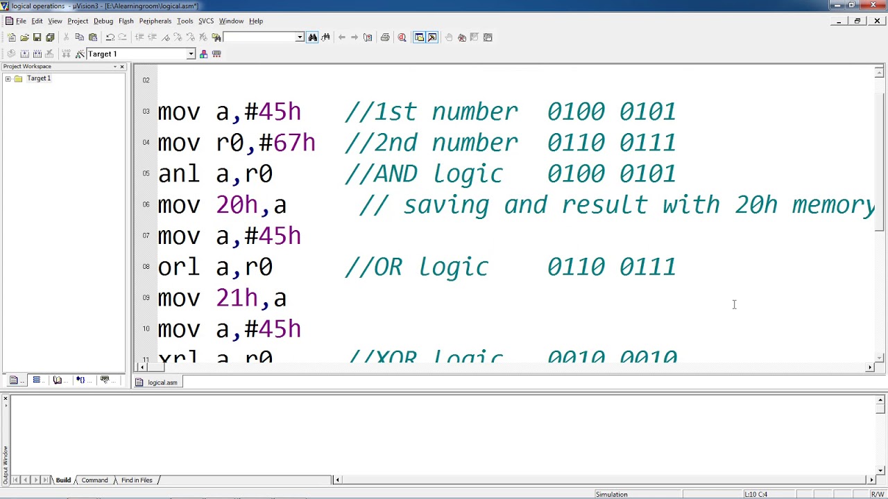 Assembly Language - Logical Operations Between Two 8-bit Numbers - YouTube