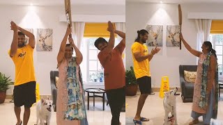 Vijay Devarakonda Funny Cricket Batting With His Mother and Brother Anand Deverakonda | FIlmylooks