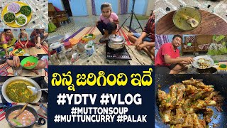 నిన్న జరిగింది ఇదే #ydtv #vlog #muttonsoup #muttuncurry #palak