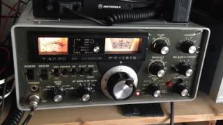 Vintage Yaesu FT-101E on 20 meters ham band