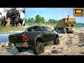 Toyota Hilux | Towing Abandoned Truck | SnowRunner | Thrustmaster T300RS gameplay