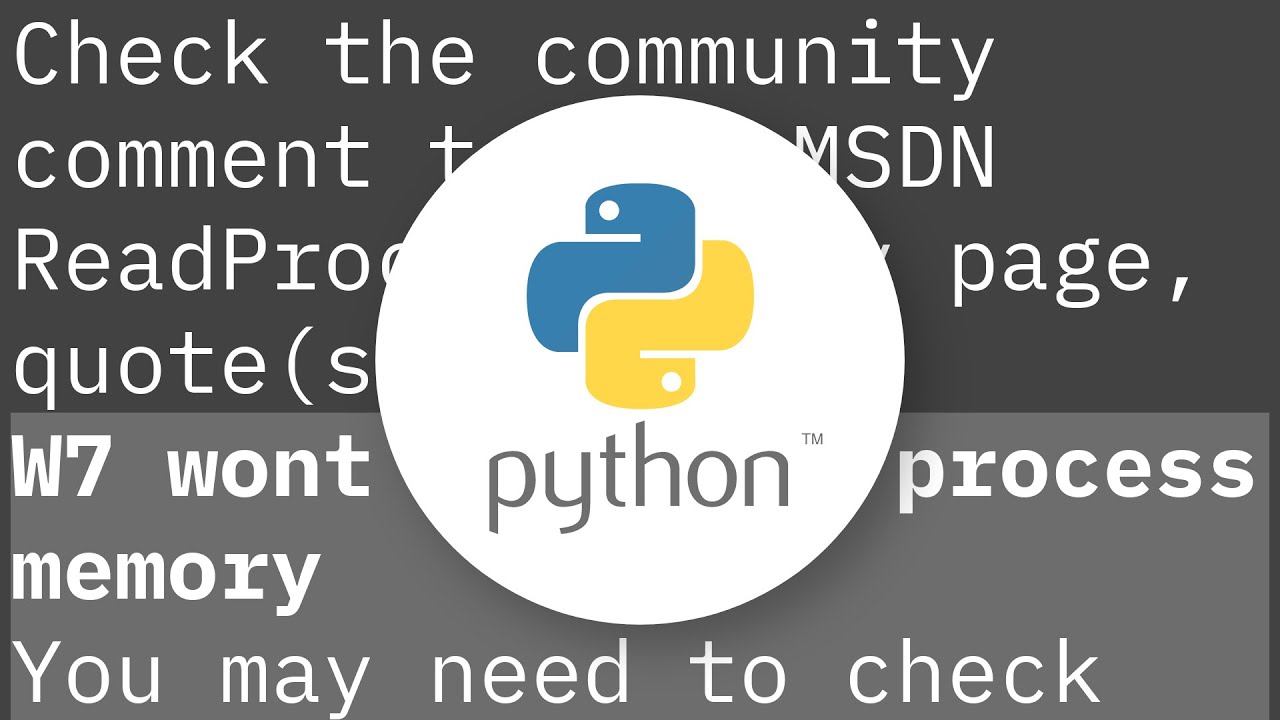 Readprocessmemory With Ctypes Youtube