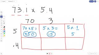 Box Method Multiplication with Decimals Practice