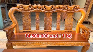 GIẢ GỖ GÕ ĐỎ - HÀNG LÕI 99% - Bộ bàn ghế gỗ Tràm Rừng Lõi tay 12 CỰC ĐẸP .