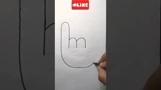 M Letter Trik Art /#shorts /#drawing /#3DArt /#short /#youtubeshorts