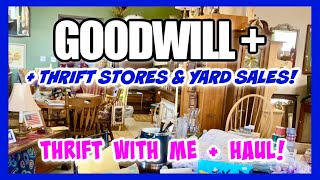 THRIFT WITH ME \u0026 HAUL * THRIFT SHOPS, GOODWILL, YARD SALES ALL IN ONE DAY! Vintage \u0026 Decor Thrifting