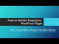 How To Build A New Popover With Pre-Built Desgins ? - Popover Builder Responsive WordPress Plugin