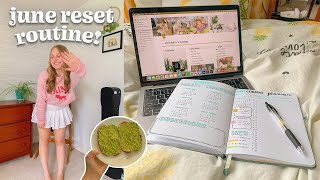 MONTHLY RESET ROUTINE | getting organized for june, bullet journaling, setting up Notion, & more!!