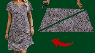 ✅Only 1.1 meter Fabric💃Dress Will Save You This Summer 👗 Sew in 10 Minutes ✂️ Very Easy Pattern