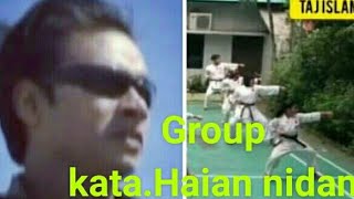 Martial art training.Group kata.Heian nidan. (Taj islam tv)