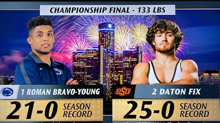 Roman Bravo-Young Penn State vs Dayton Fix Oklahoma State Wrestling National Champion 133 3/19/222