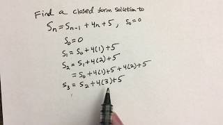 Finding A Closed Form Solution to Sn=S(n-1)+4n+5