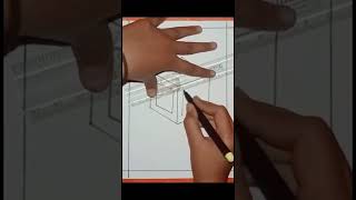 How to draw impossible cube / optical illusion drawing(parody) #short#youtubeshorts#easy  #illusion
