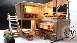 DIY Miniatur cafe dari stik es krim || miniatur coffee shop