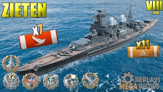 BattleShip Zieten 7 Kills Five KILLS in 1 MIN | World of Warships