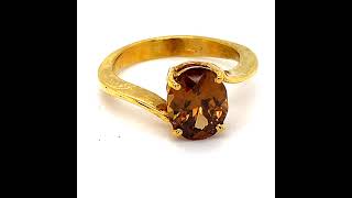 Orange Zircon 5.00ct Solid 18K Yellow Gold Ring