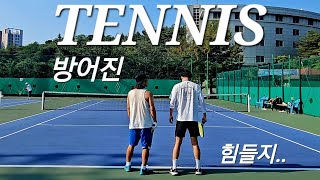 24.06.16 일요일  오랜만에 동생불러 새벽테니스 동네에서  놀아 소73 #테니스 #tennis #테니스일기