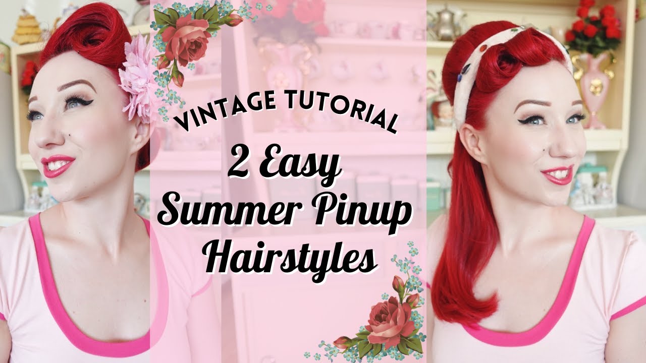 2 Easy Lazy Pinup Summer Hairstyles Tutorial Youtube